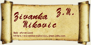 Živanka Miković vizit kartica